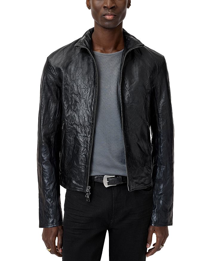 

Куртка Ansel из мятой кожи John Varvatos, черный