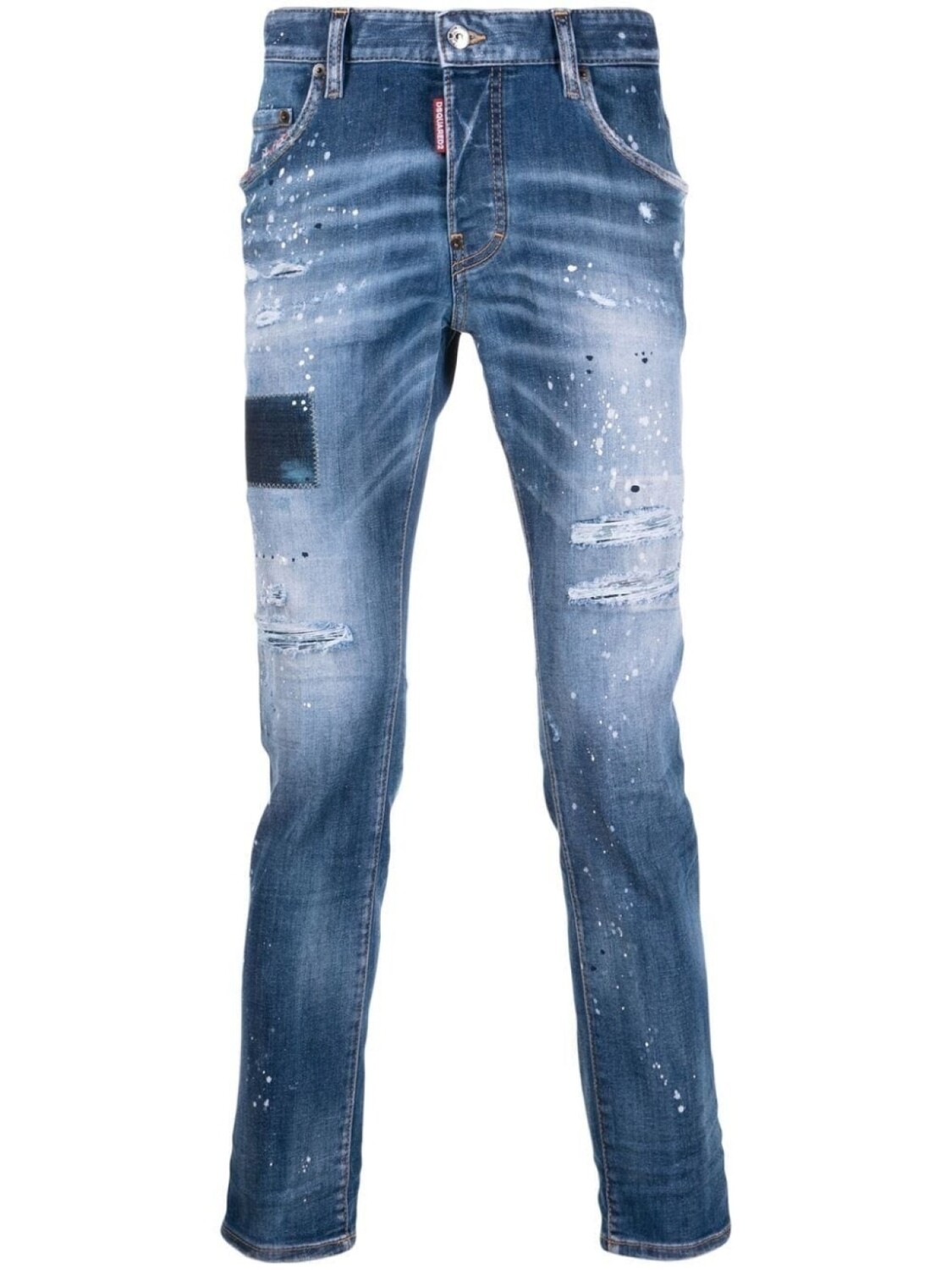 

Dsquared2 выбеленные джинсы с прорезями, синий