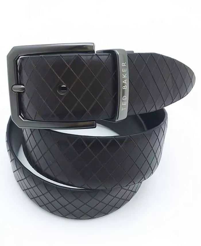 

Мужской рельефный реверсивный кожаный ремень Ted Baker