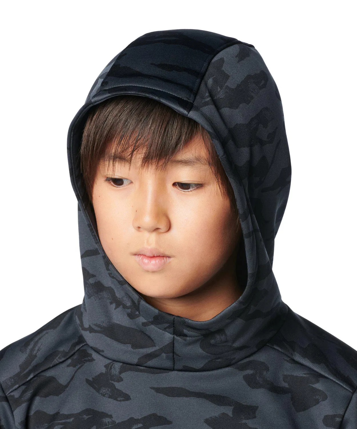 Толстовка Armour Fleece с принтом и большим логотипом, детская, чёрная — фото 4