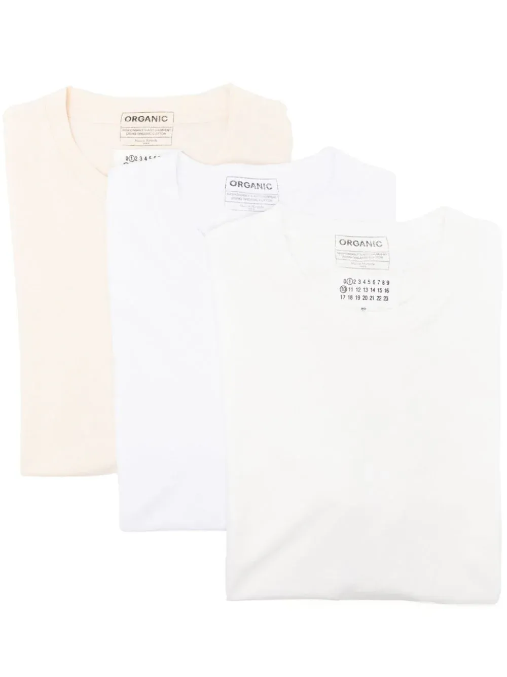 

Комплект из трех футболок из органического хлопка MAISON MARGIELA, белый