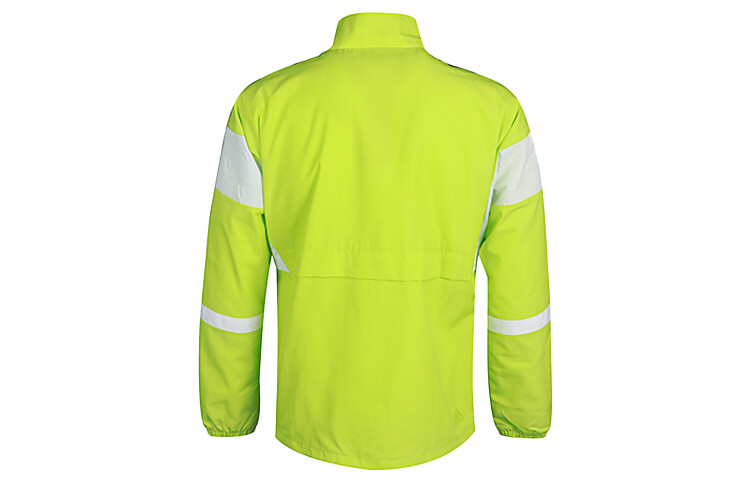 Куртка Adidas stand collar woven colorblock jacket fluorescent, зеленый — фото 2