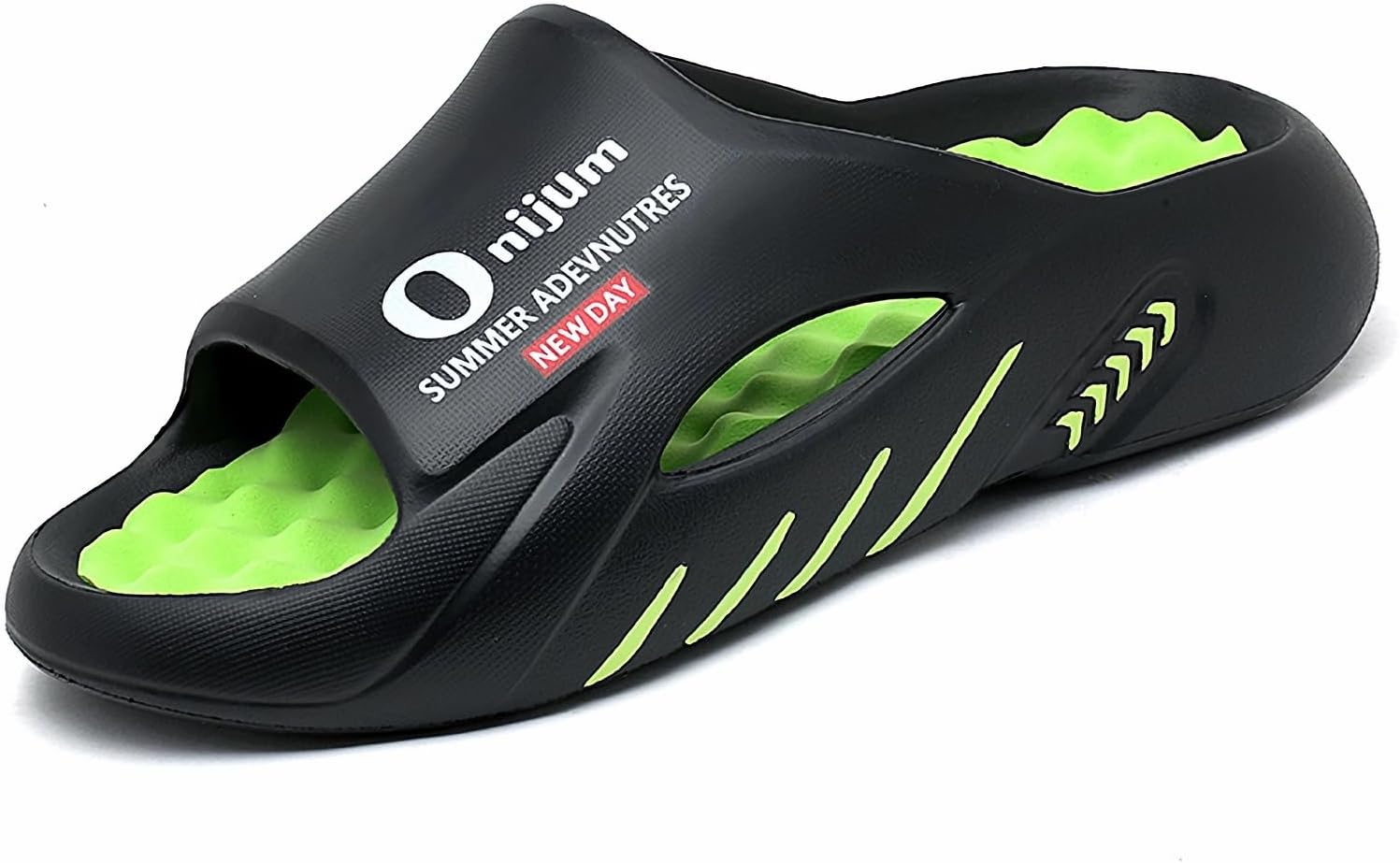 

Мужские домашние тапочки WARKTMY с мягкой подошвой, легкие, для душа, с акупрессурным эффектом и открытым носком, для ходьбы дома и на улице, зеленый