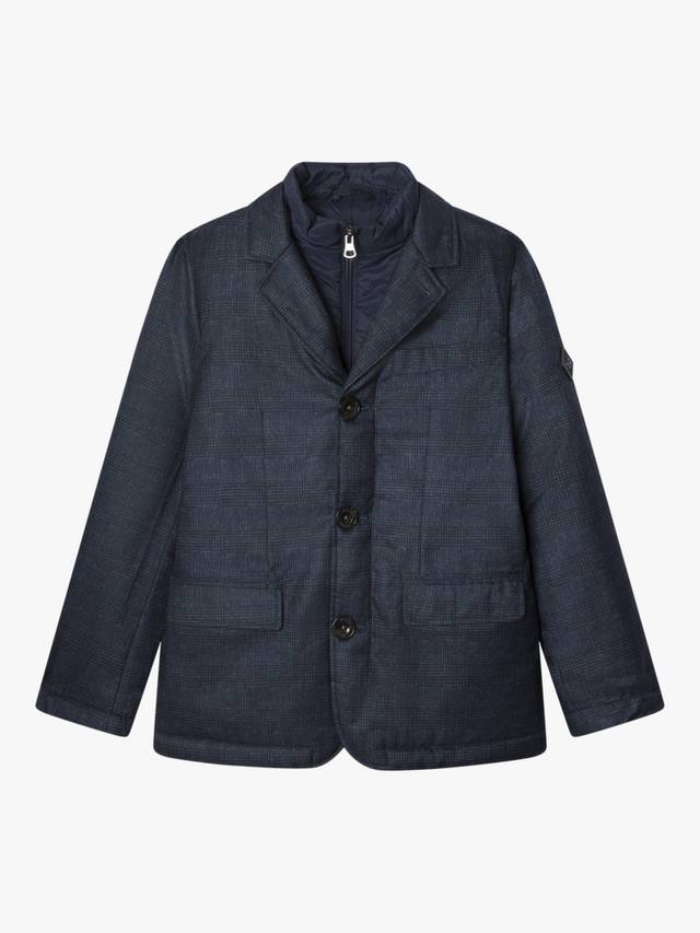 

Детское стёганое пальто в клетку Prince of Wales Hackett London, Midnight Blue