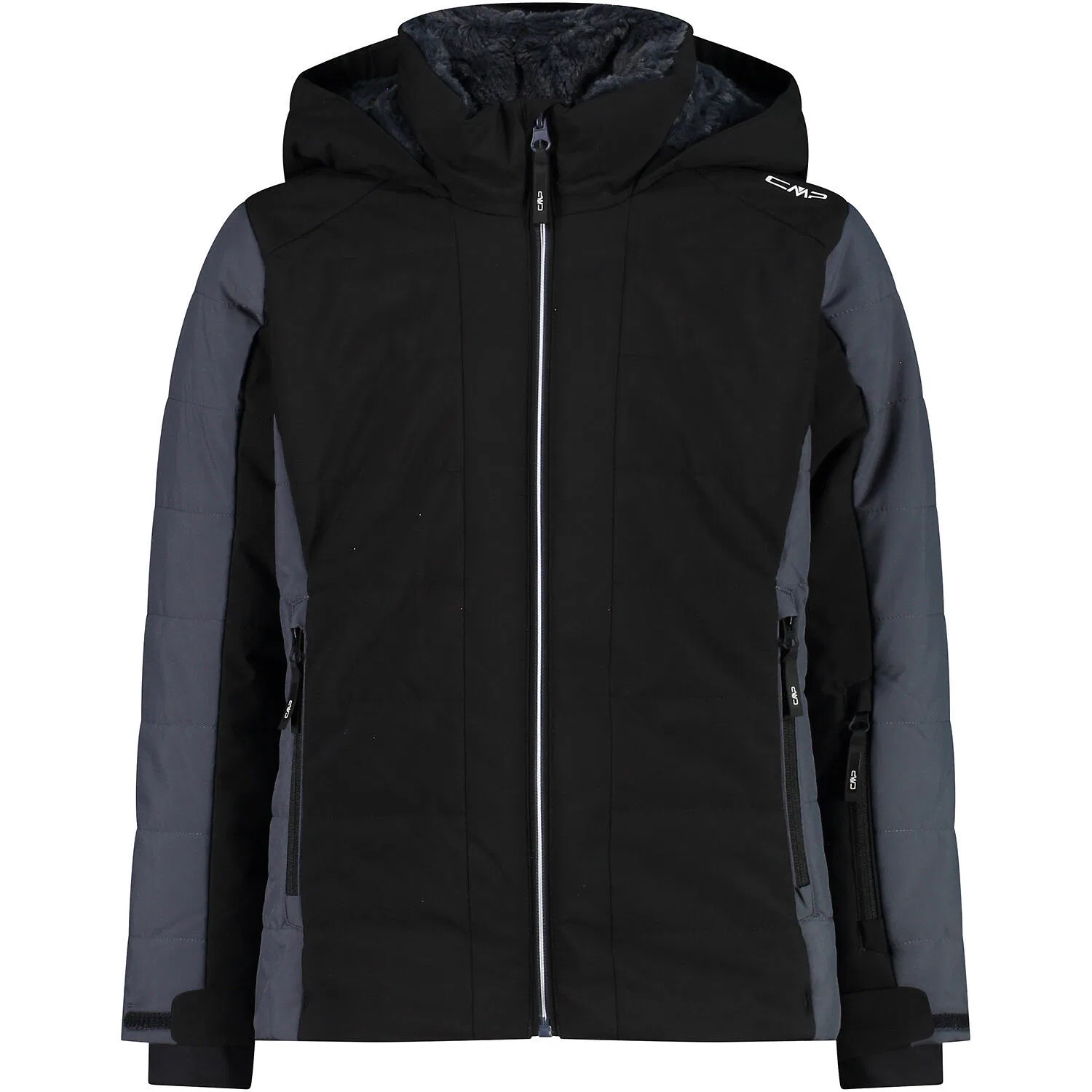 Детская куртка для девочек с капюшоном GIRLS JACKET FIX HOOD TWILL II Cmp, Schwarz Grau