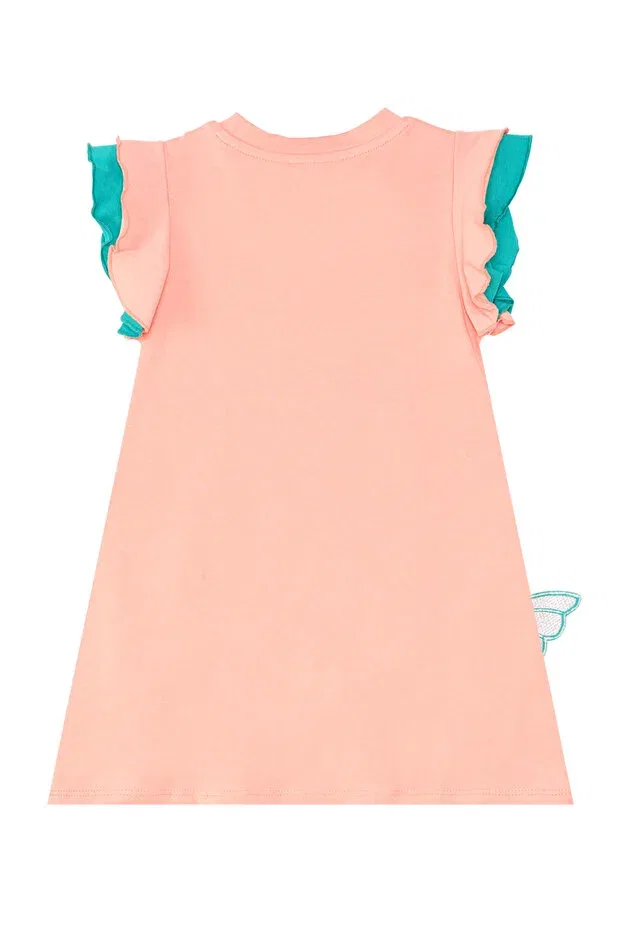 Детское платье для девочек с воланами Mermaid Pink Denokids, Pink — фото 4