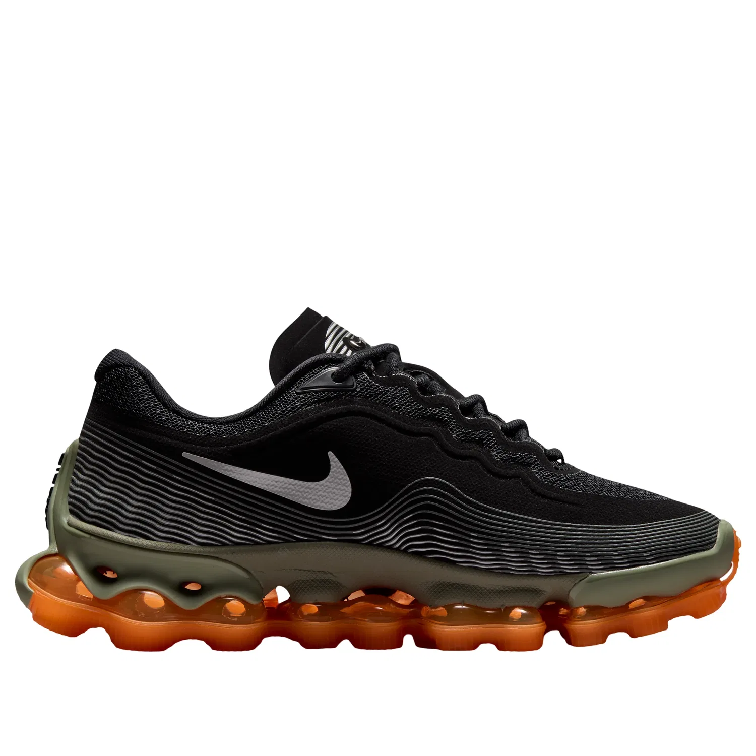 Детские кроссовки с синтетическим верхом Air Liquid Max 'Black Light Army' Nike, Black/Light Army/Pure Platinum/Metallic Silver — фото 2