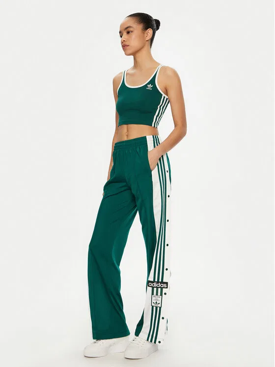Топ slim fit adicolor 3-Stripes Adidas, зеленый — фото 2