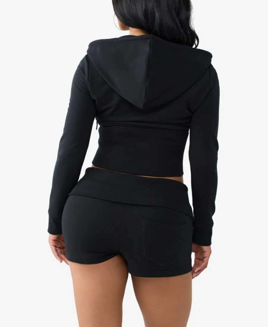 Женское худи с молнией Crystal Tight 2-Way Zip True Religion, Jet Black — фото 3