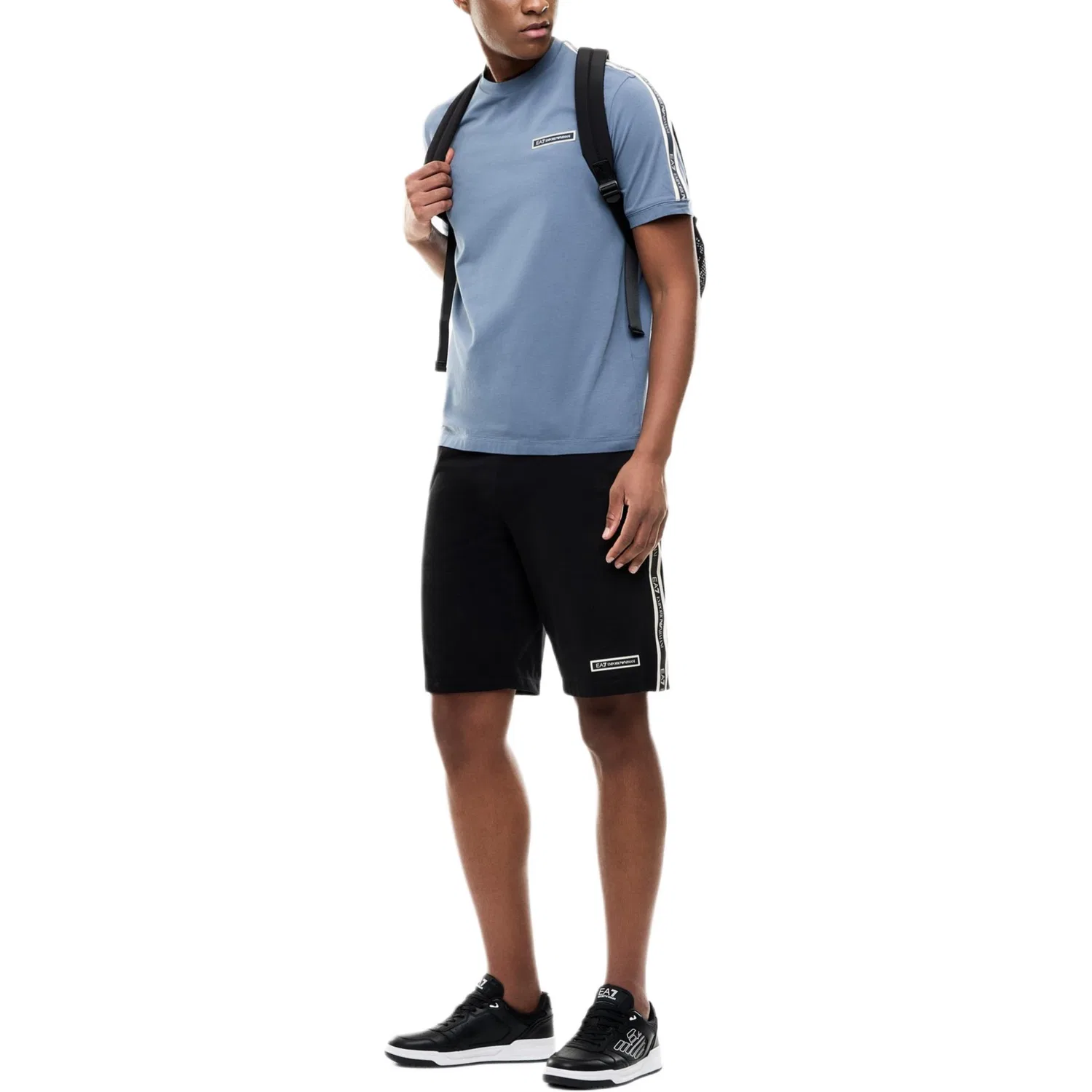 Футболка с круглым вырезом, умеренная, Emporio Armani, Blue Gray — фото 4