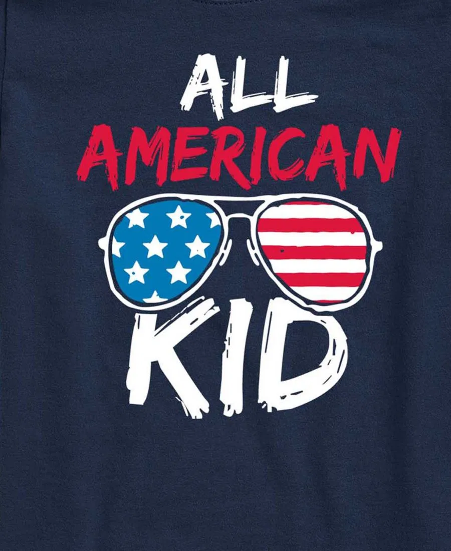Детская футболка с коротким рукавом с принтом All American Kid Hybrid, Navy — фото 3