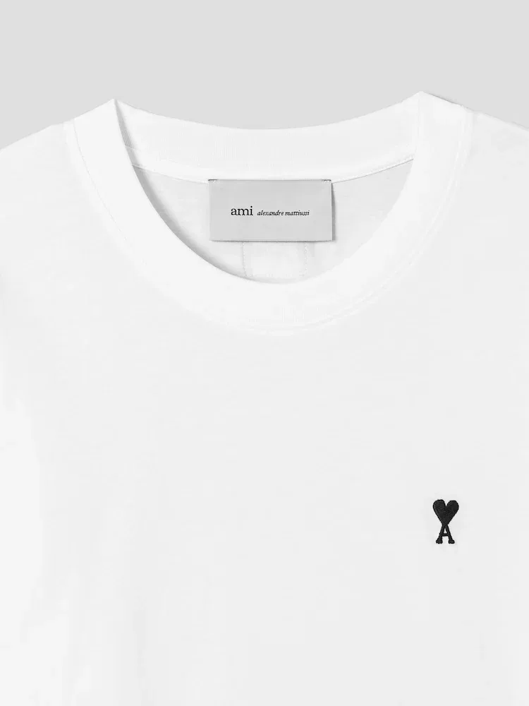 Футболка с длинным рукавом Classic Fit AMI PARIS, White — фото 3