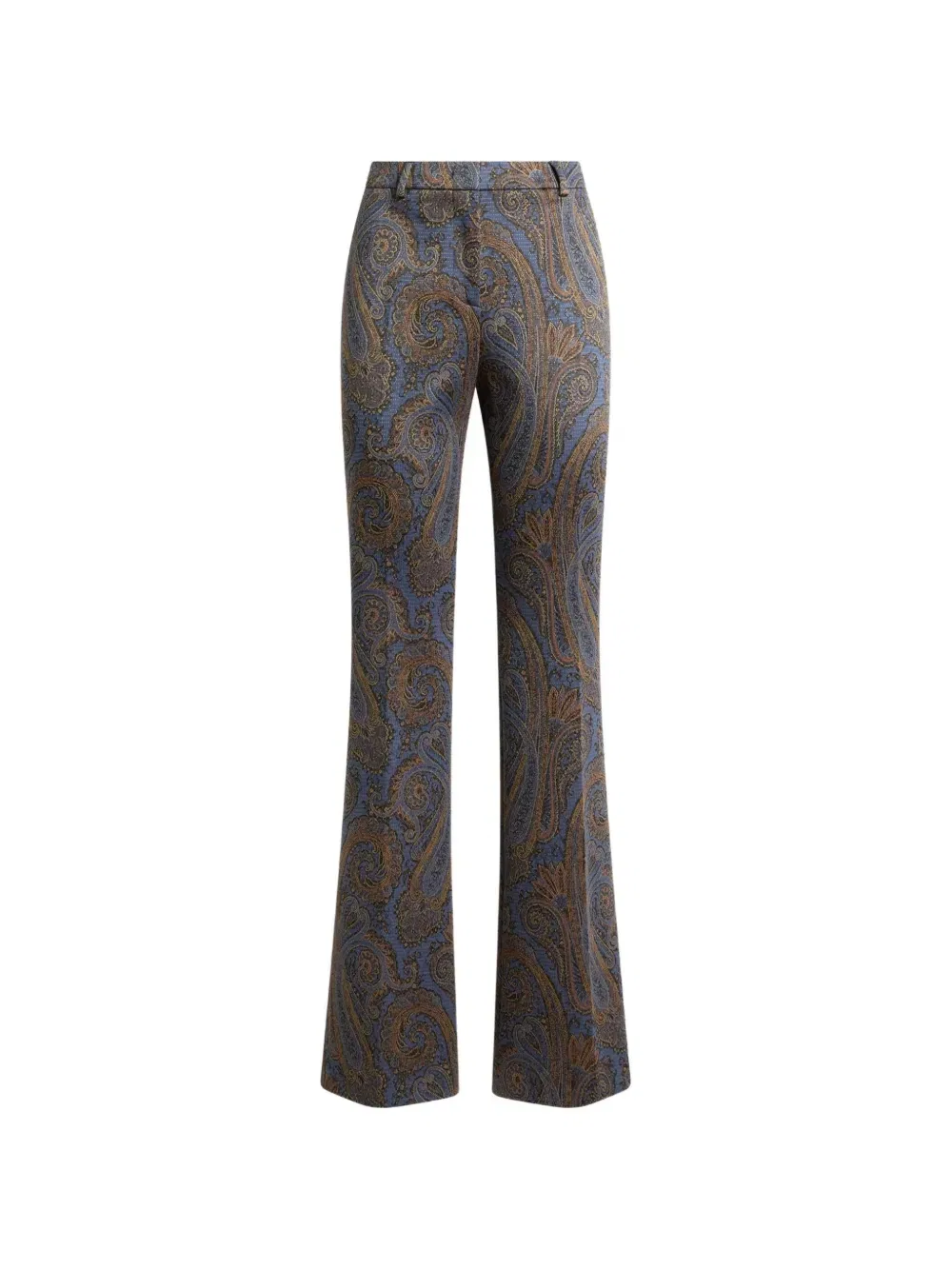 Широкие брюки из хлопкового жаккарда с узором пейсли Etro, синий