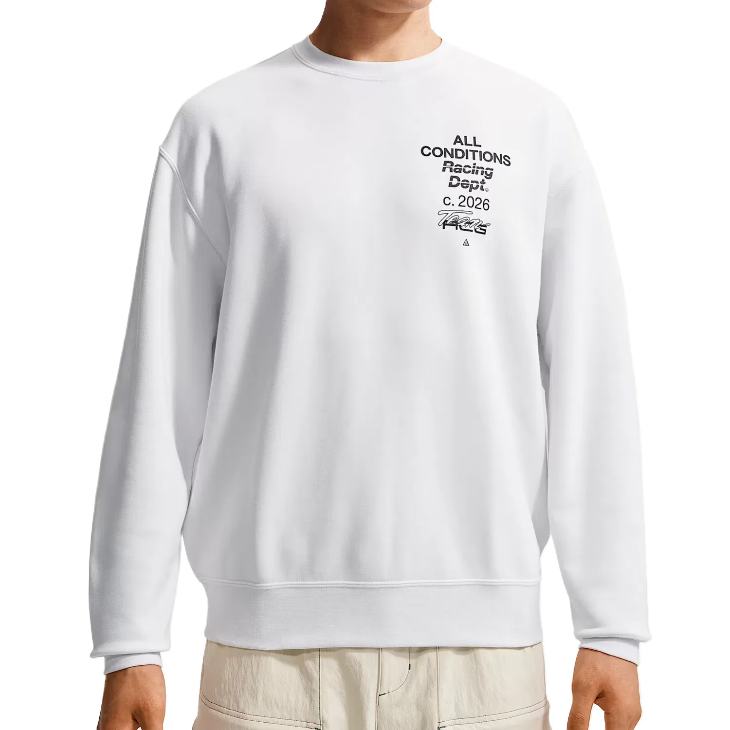 Мужской свитшот свободного кроя Peak White/Black Nike, Peak White/Black