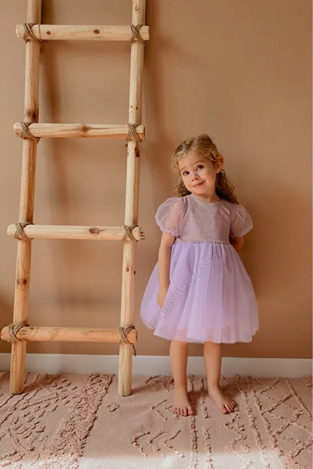 Детское платье для девочек с коротким рукавом Penu Baby Kids, Purple — фото 2