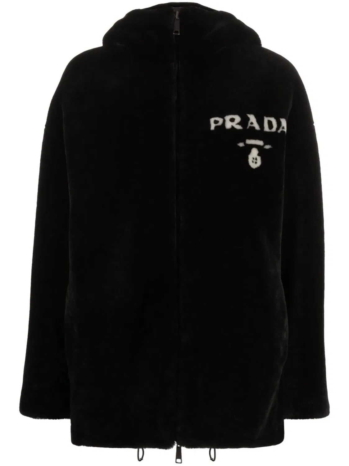 Реверсивная овечья куртка Prada, черный