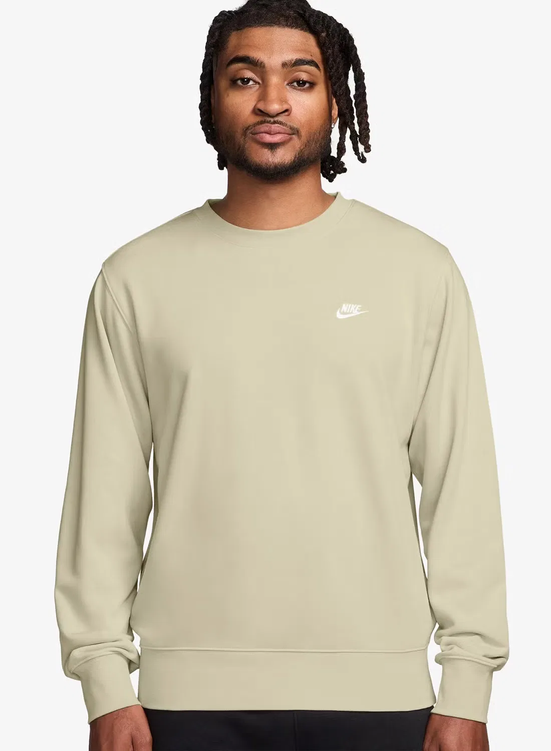 Свитшот с логотипом Club fleece Nike, светло-хаки