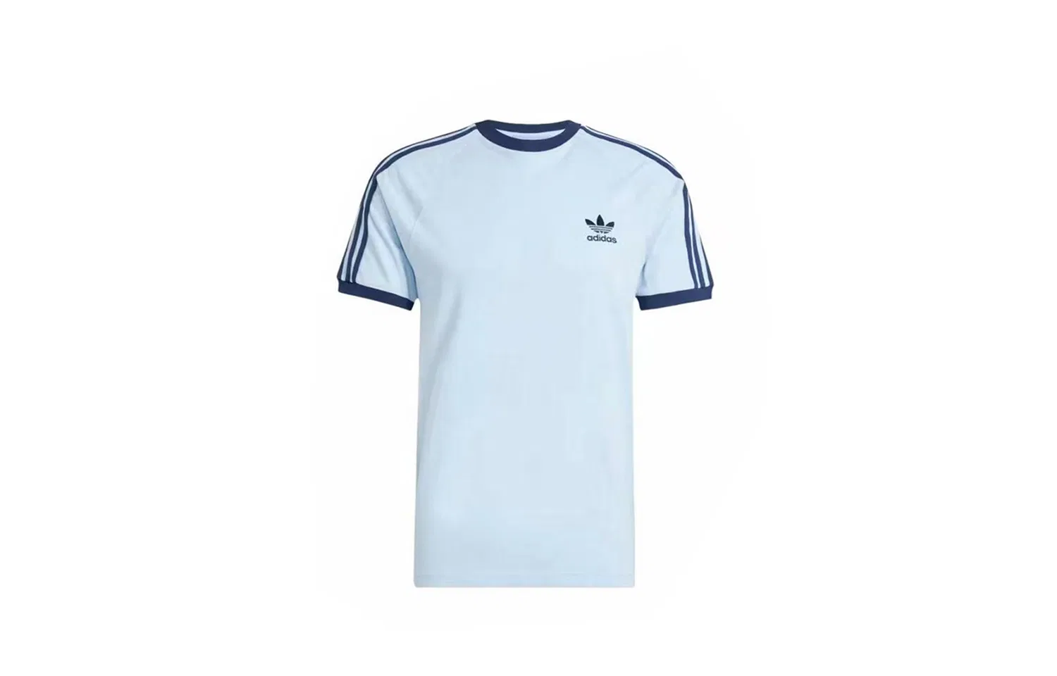 Женская футболка с принтом ADICOLOR CLASSICS 3 STRIPES Adidas Originals, Dusty Blue Love Letter-Blue — фото 4