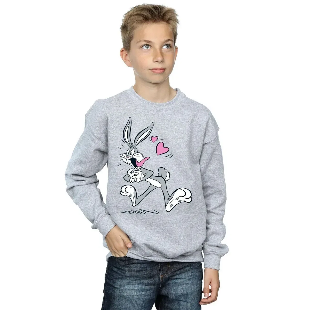 Свитшот с принтом Bugs Bunny in Love Looney Tunes, Grey