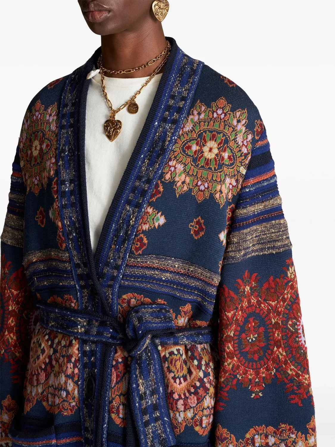 Пальто-тренч с принтом пейсли и поясом ETRO, синий — фото 2