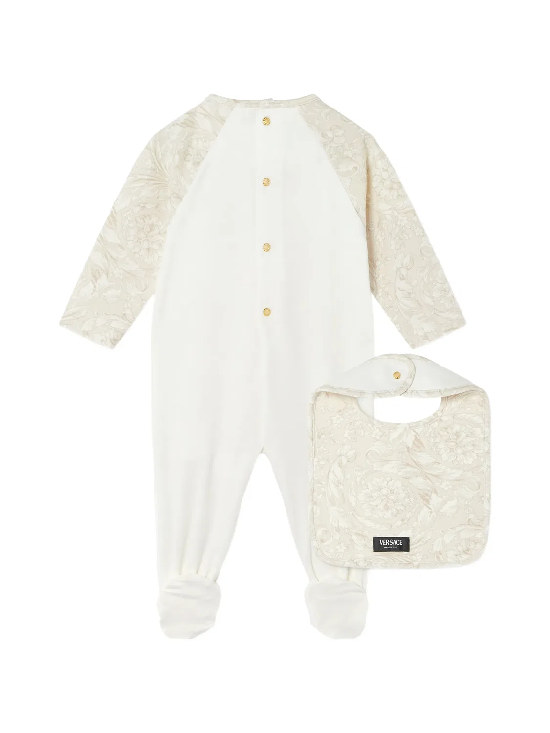 Пижама из джерси с принтом Versace Kids, нейтральные цвета — фото 2