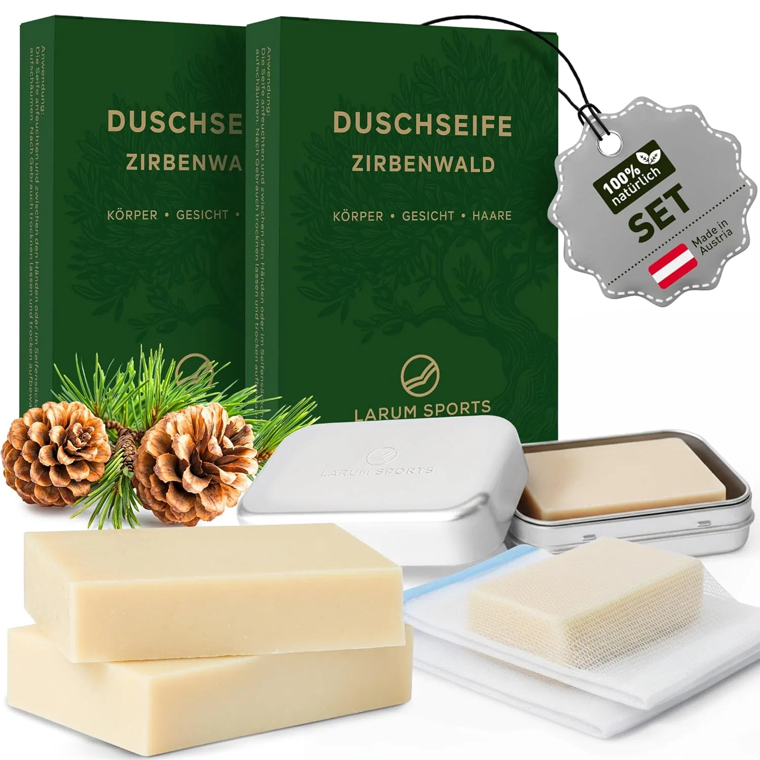 Твердое мыло для душа ZIRBENWALD, larum sports, 85 г