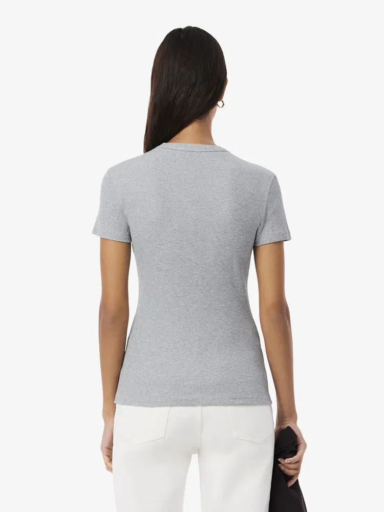 Футболка женская LACOSTE Slim Fit, серая — фото 3
