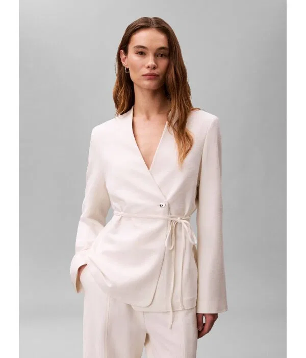 Женский пиджак с длинным рукавом Calvin Klein, Ecru