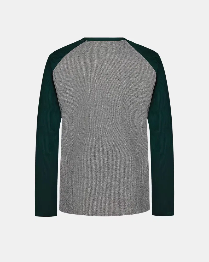 Футболка с длинным рукавом термо с регланом UA Thermal Raglan UnderArmour, Clay Green/White — фото 3