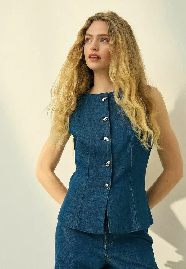 Жилет хлопковый Regular Fit Next dark blue, темно-синий
