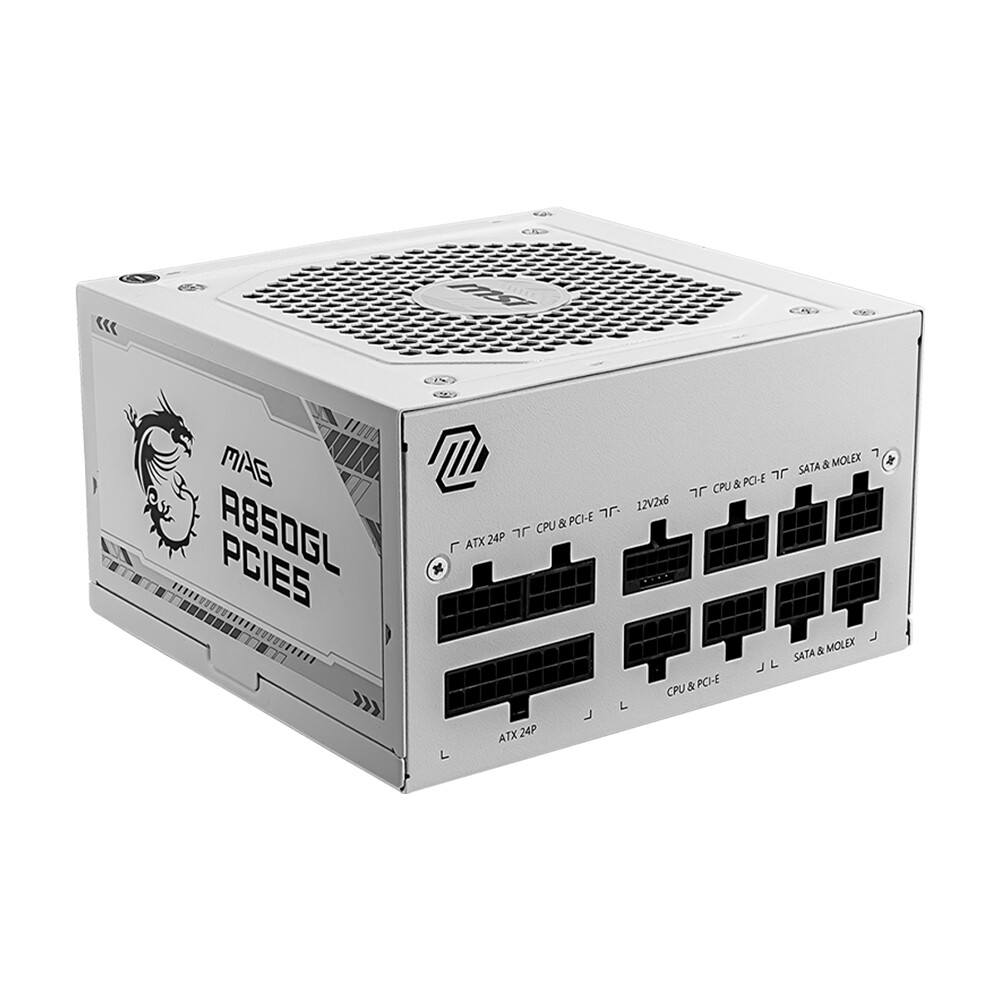 

Блок питания MSI MAG A850GL WHITE, 80 Plus Gold, 850 Вт, белый