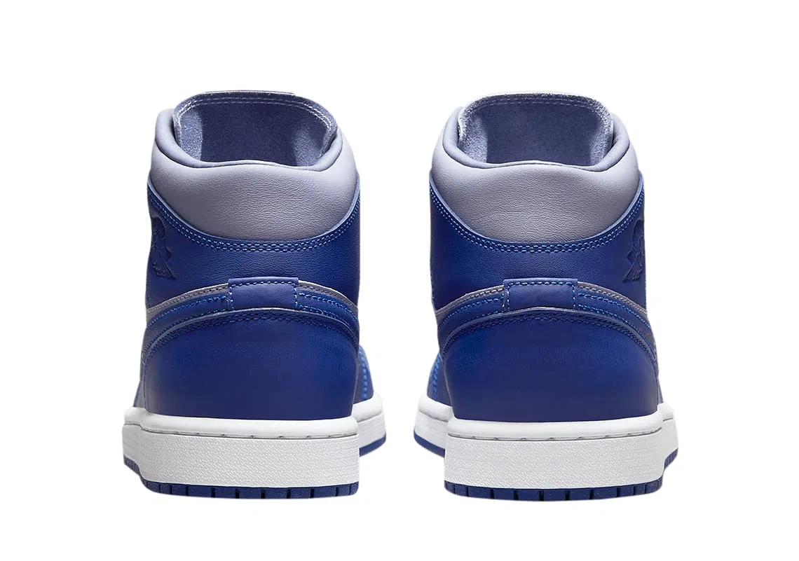 Мужская футболка с принтом NIKE, Air Jordan 1 Mid Se Shoes, Purple Iron Royal Blue Deep — фото 4