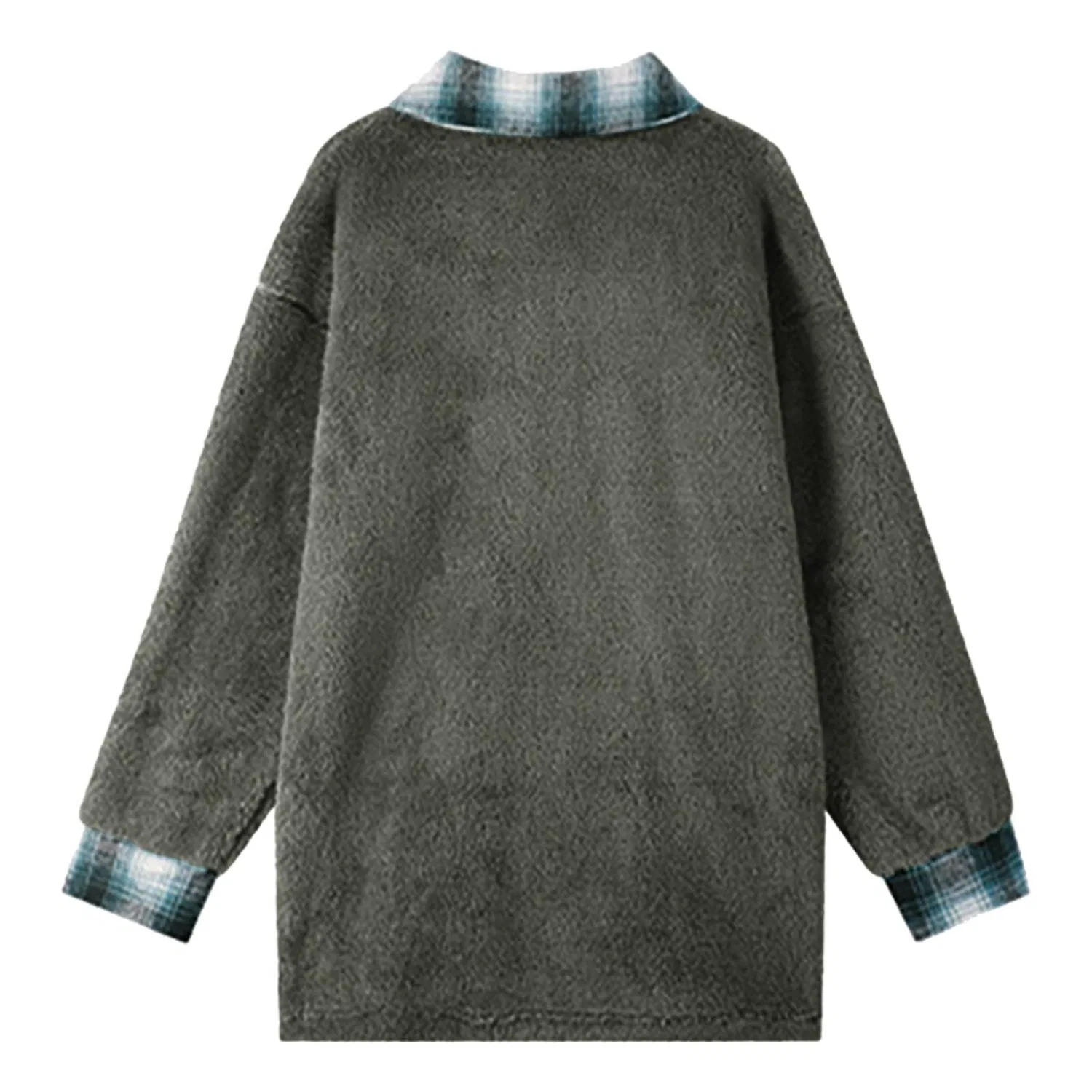 Женское шотландское пальто с лацканами, однобортное, из флиса, модель Scottish Short Jacket, grey — фото 3