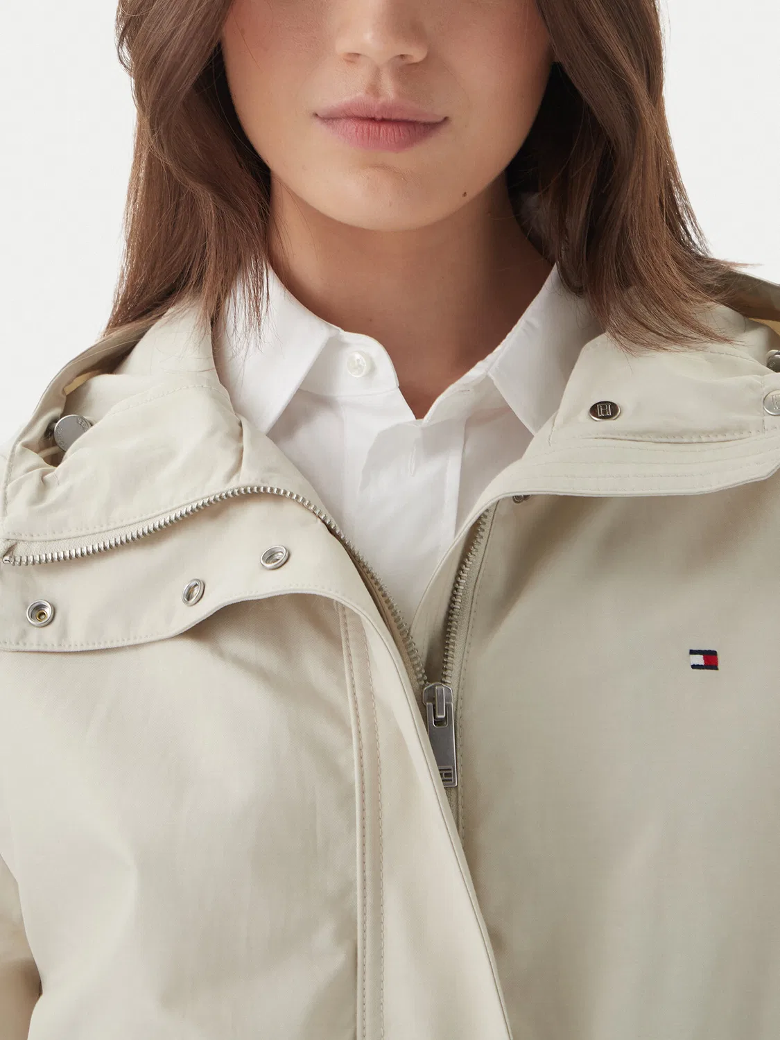 Женская демисезонная куртка свободного кроя Utility Tommy Hilfiger, светло-бежевый — фото 4