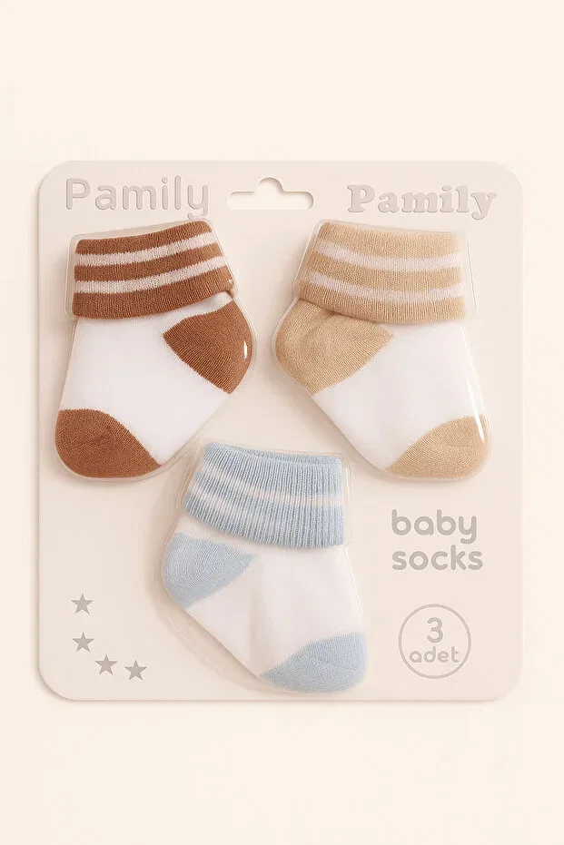 Детские носки для мальчиков хлопковые 3 пары Baby Socks, Brown — фото 3