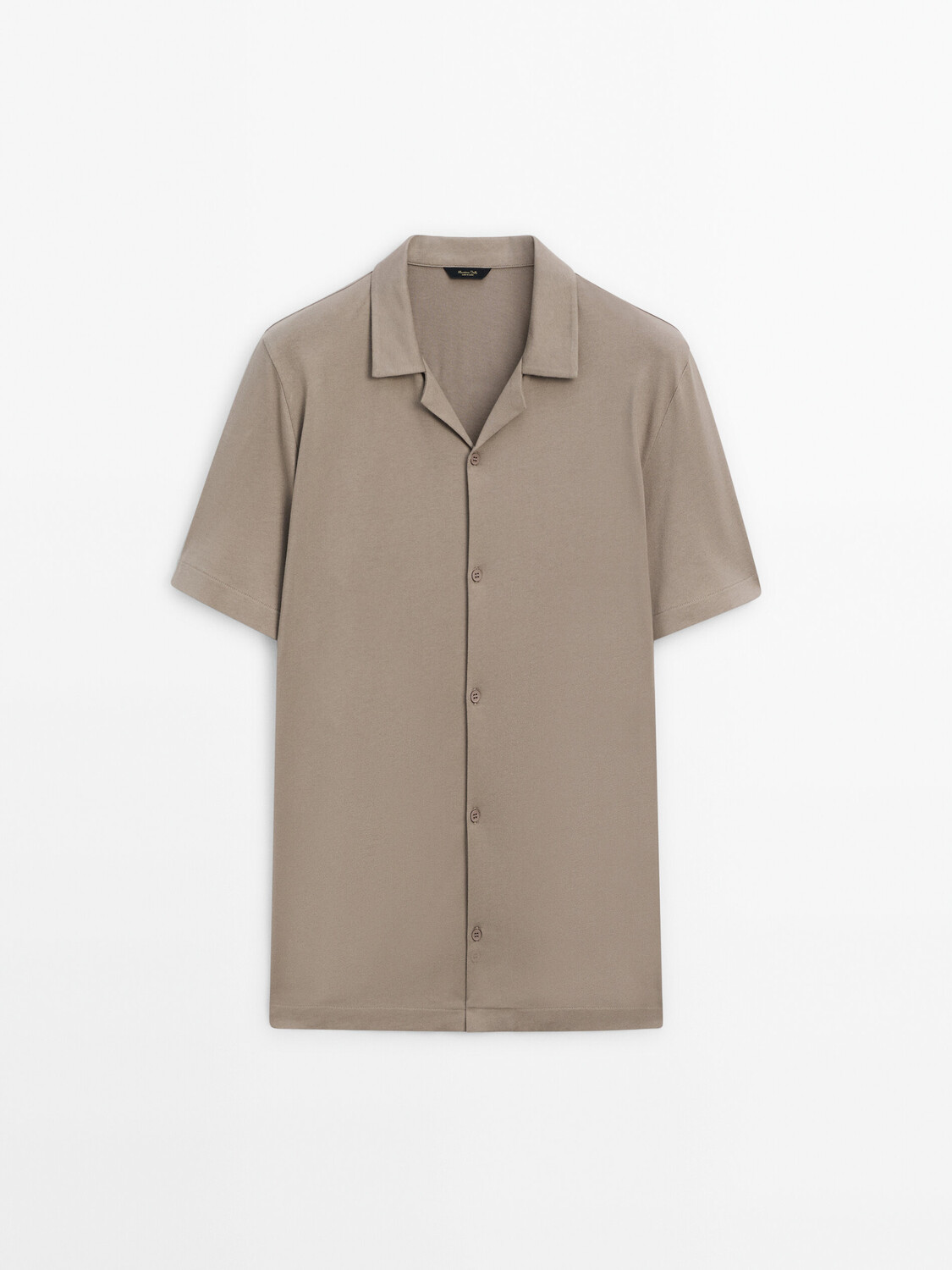 

Свитер-поло с короткими рукавами из 100% хлопка Massimo Dutti, коричневый