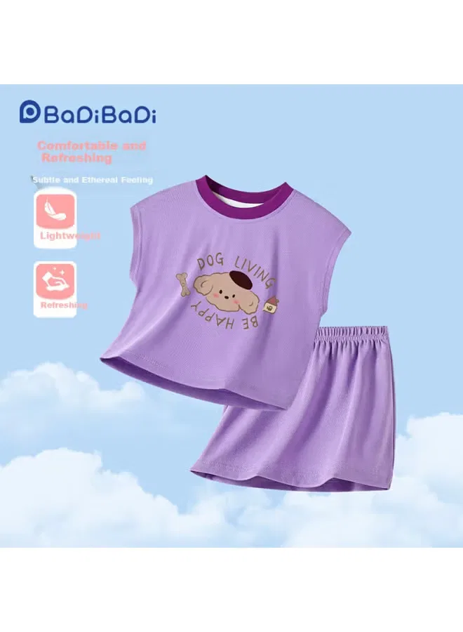 Комплект футболка и юбка с принтом Happy Dog Badibadi, фиолетовый