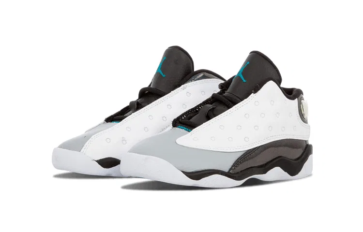 Детские кроссовки для малышей с кожаным верхом Air 13 Retro Navy TD Jordan, Black & Blue — фото 3