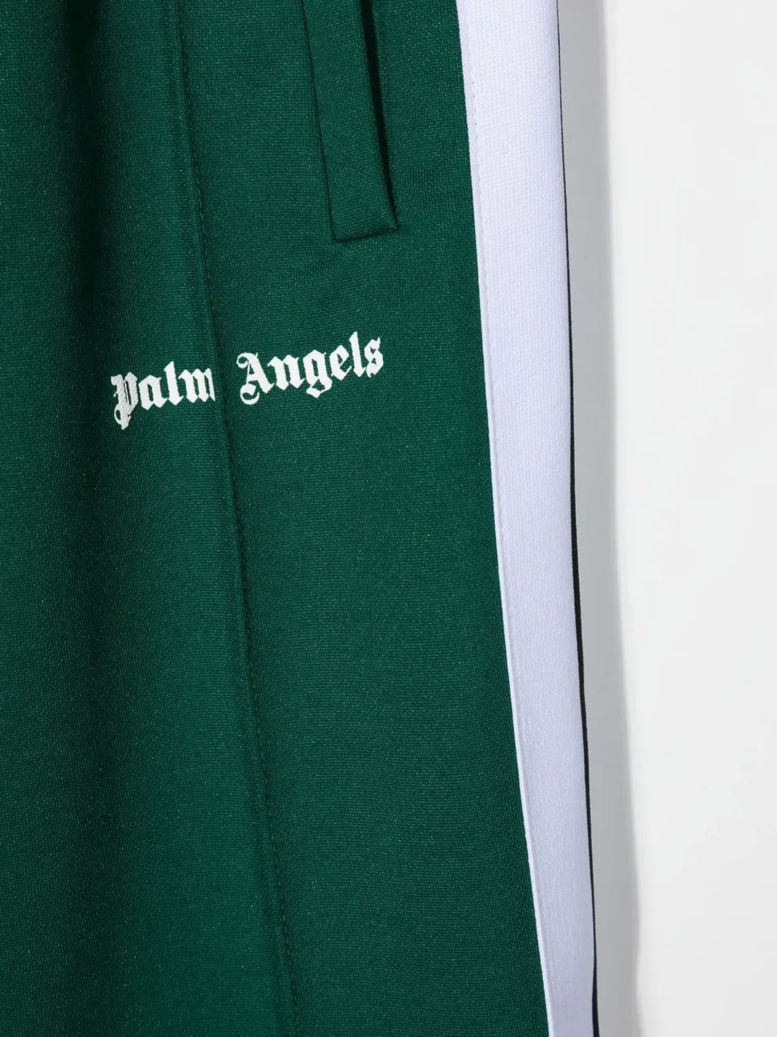 Брюки-тренажеры с логотипом и боковой полосой Palm Angels, зеленый — фото 3