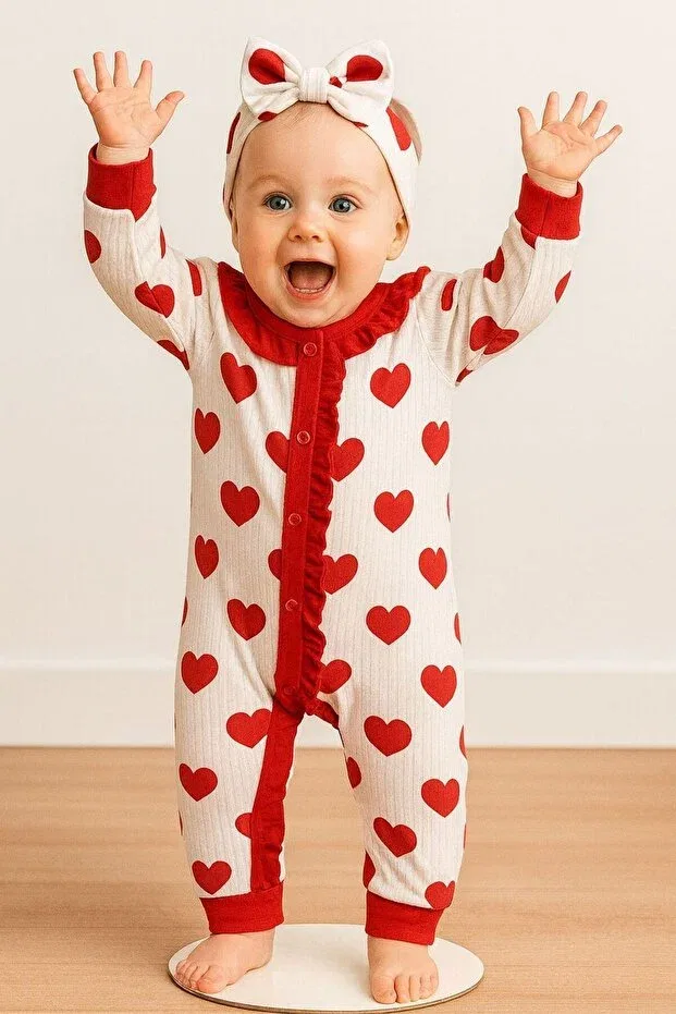 Детский ромпер для девочек с принтом Chicsy Baby, Red