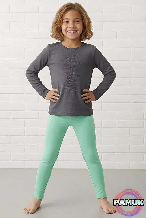 Детские леггинсы для девочек хлопковые Mint kids' leggings United Fabrics, Mint