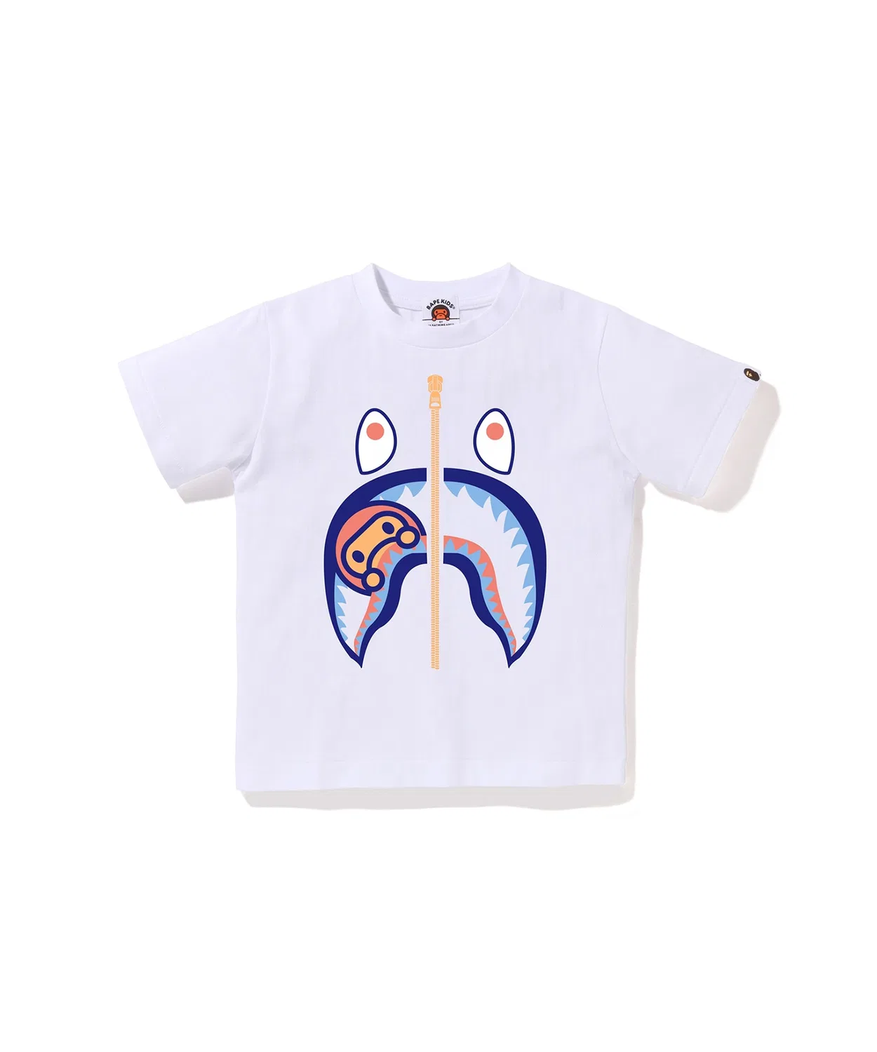 Детская футболка с коротким рукавом COLORS MILO SHARK A BATHING APE, White/Navy