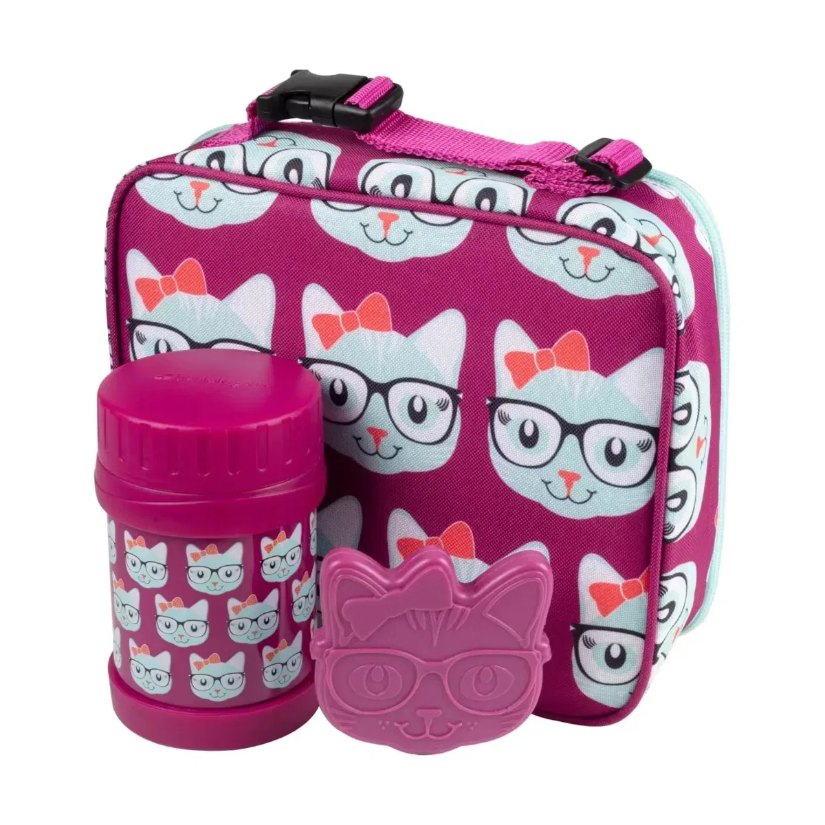 Комплект для обеда детский 3 в 1 с термосом и хладоэлементом Kitty Cat Bentology, Kitty