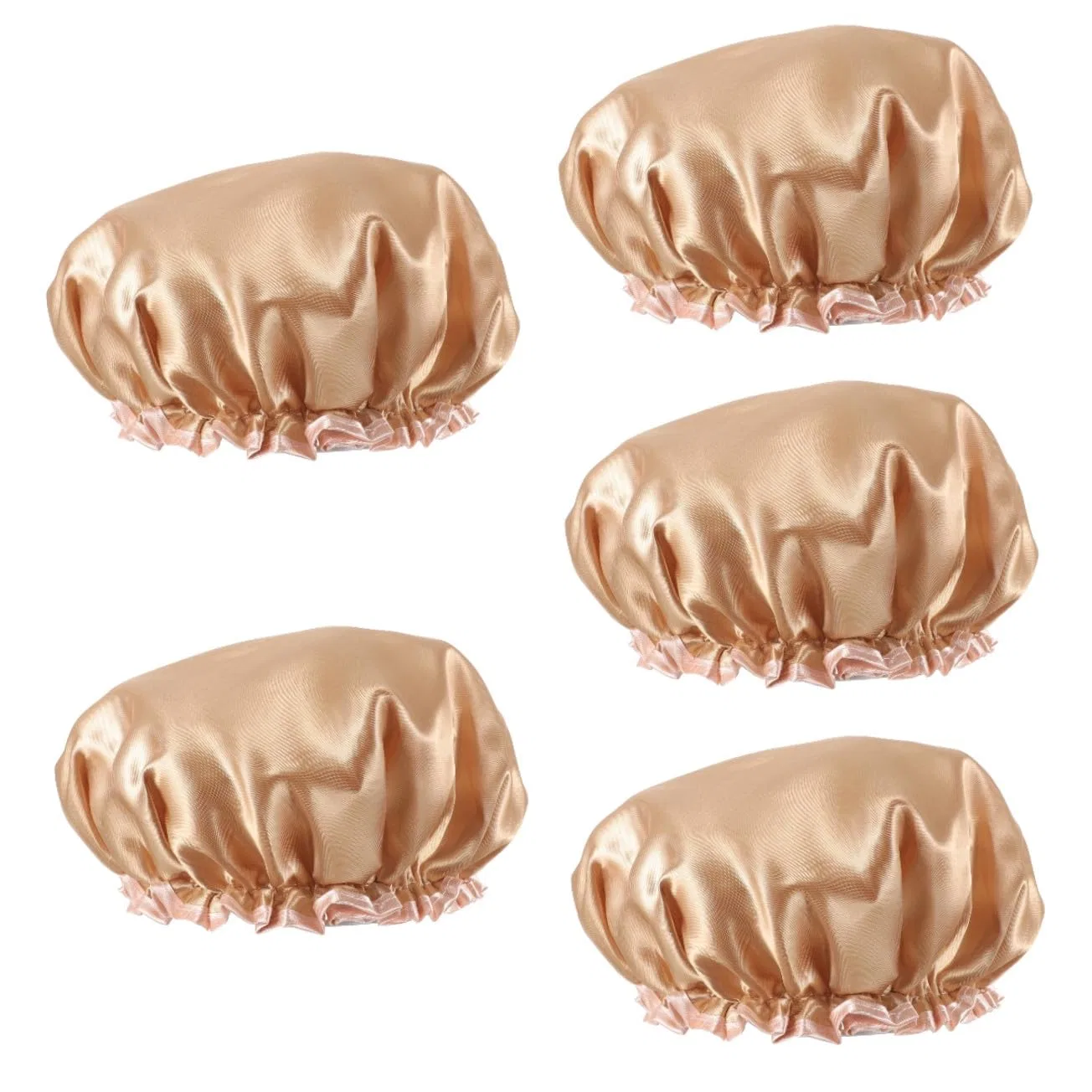 Шапочка для душа FRCOLOR, набор 5 шт, 24.5x24.5 см, Rose Gold