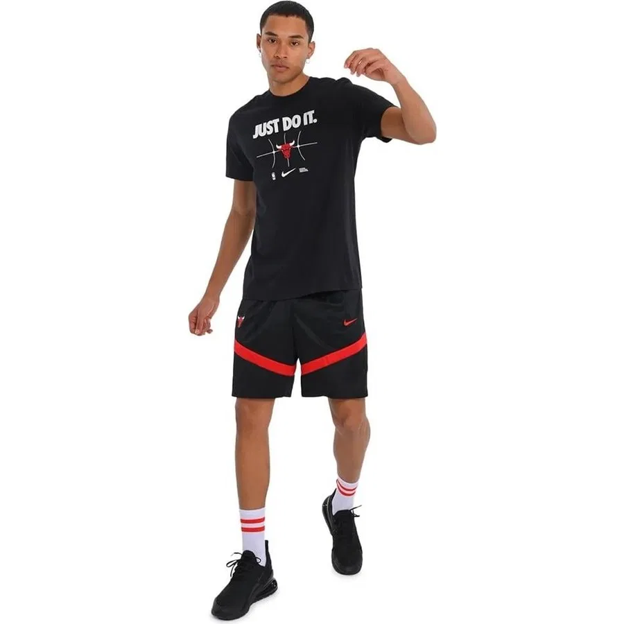 Футболка спортивная с принтом Chicago Bulls Nike, Черный — фото 2