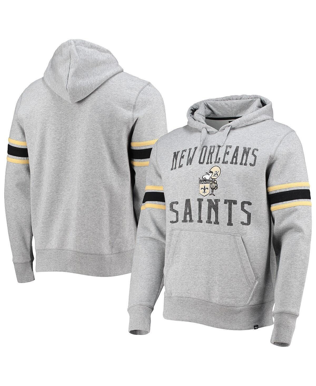 

Мужская толстовка с капюшоном new orleans saints '47 heather grey double block throwback pullover '47 Brand, мульти