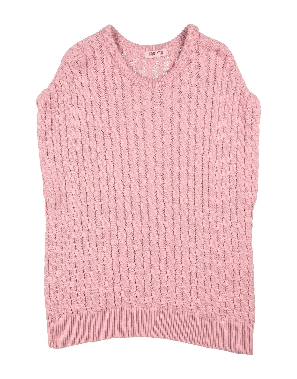 Детский джемпер с косами Pink Kontatto, розовый