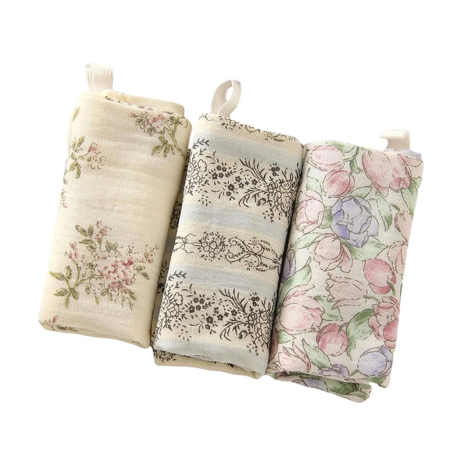 Детское полотенце 3 шт, хлопковая марля, 22x23 см, Floral Misuvrse