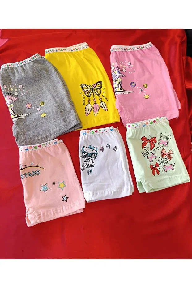 Детский комплект боксеров для девочек 3-Pack mixed color girl boxer Butik, White