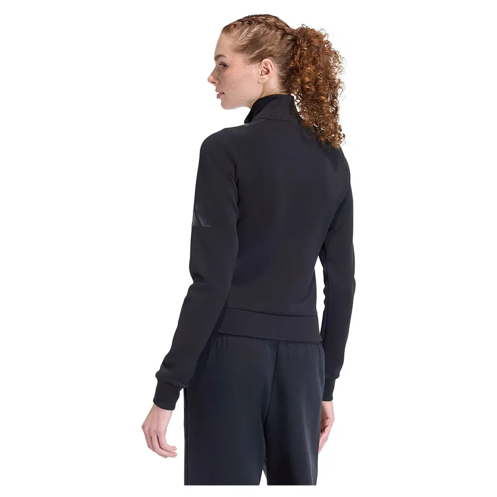 Худи с капюшоном на молнии Soft Lux Slim Adidas, черный — фото 2